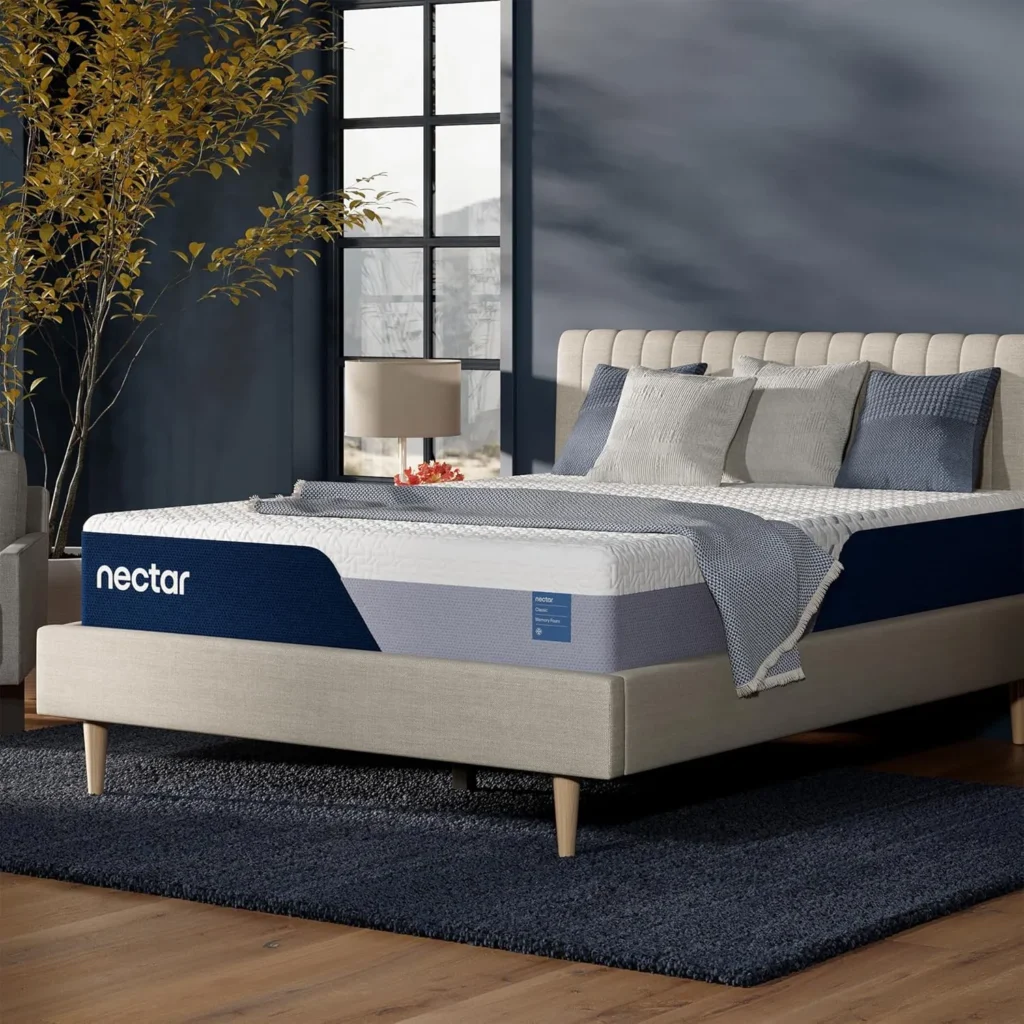 Nectar Classic 12 inch Twin XL memory foam mattress with cooling layer and medium firm support