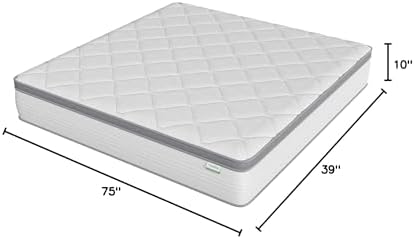 Novilla Twin Mattress, 10 Inch Twin Hybrid Mattress for Kids, Pocket Innerspring Pillow Top Mattresses for Motion Isolation, Pressure Relief & Edge Support, Medium Firm Feel