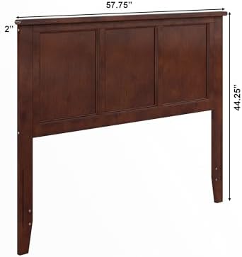 AFI, Madison Full Solid Wood Panel Headboard, Walnut