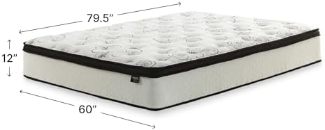 Signature Design by Ashley Chime Hybrid Queen 12" Mattress with Gel Memory Foam, Medium Firm, Pressure Relief, Fiberglass Free Mattress in a Box