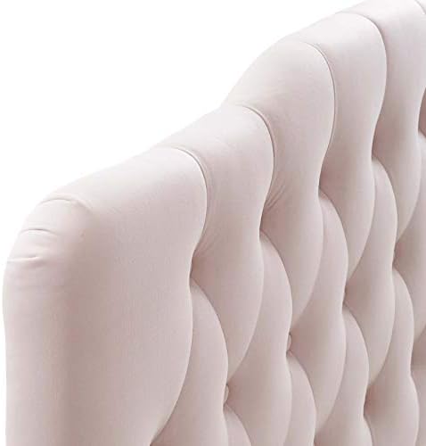 Modway Annabel Diamond Tufted Performance Velvet Queen Headboard in Pink