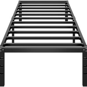 Metal Platform Bed Frame 14 Inch Tall,No Box Spring Needed,Twin Size Bed with Heavy Duty Strong Support Slats,Easy to Assemble,Black