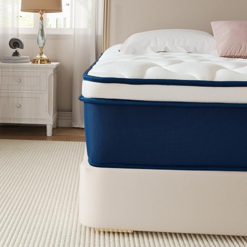 Queen Size Mattress 12 Inch Gel Memory Foam Hybrid 60"x80" Fiberglass-Free CertiPUR-US Pressure Relief Motion Isolation Soft Plush Feel