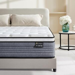 Full Mattress, 12 Inch Full Size Mattresses, 12 Inch Hybrid Pocketed Coil Mattress in a Box with Gel Memory Foam, Medium Firmness, Motion Isolation, CertiPUR-US.
