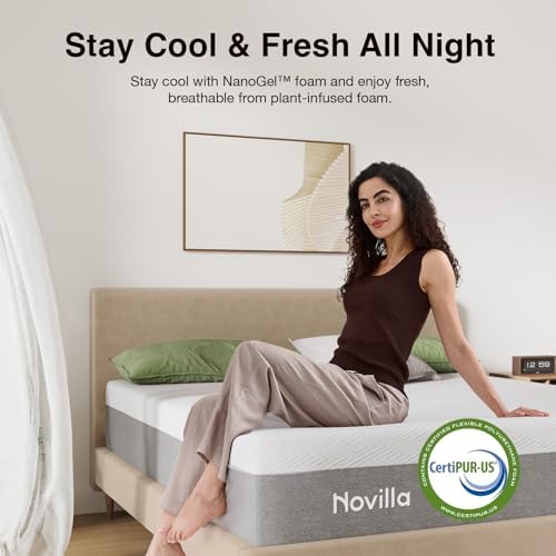 Novilla Twin Mattress, 10 Inch Gel Memory Foam Twin Size Mattress for Cool Night & Pressure Relief, Medium Plush Mattresses, Bliss