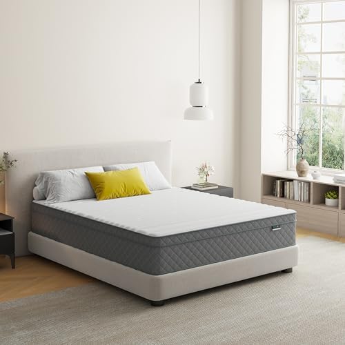 PurrJoys 12 inch Full Mattress, Cooling-Gel Memory Foam and Pocket Spring Full Hybrid Mattress, Medium Firm Feel, Mattresses in a Box, CertiPUR-US Certified
