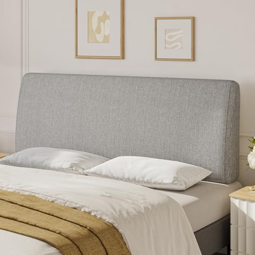 Upholstered Modern Headboard for Queen Size Bed, Height Adjustable and Ergonomic Headboard, Easy Assemble, Sturdy and Durable, Linen Finish, Grey