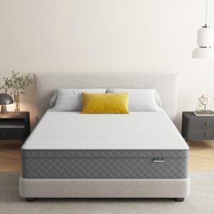 PurrJoys 12 inch Full Mattress, Cooling-Gel Memory Foam and Pocket Spring Full Hybrid Mattress, Medium Firm Feel, Mattresses in a Box, CertiPUR-US Certified
