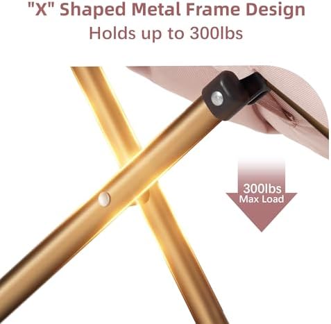 Comfy Saucer Chair for Adults, Foldable Living Room Chairs, Soft Faux Fur Lounge Chair for Bedroom, Reading Chairs, X-Large (Ottoman-Pink)