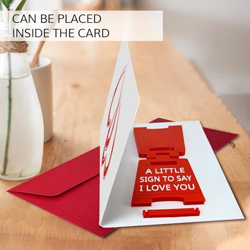 Mini Sign Valentine's Decoration Anniversary Present - Valentines Day Romantic I Love You Sign - Fun Boyfriend - Cute Birthday, Christmas, Wedding Gift for Girlfriend, Wife, Fiancee