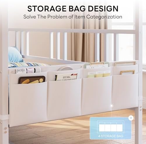 LIKIMIO Daybed with Trundle, House Bunk Twin Bed Frame with Storage,Day Sofa Bed for Living Room, Bedroom and Guest Room,White