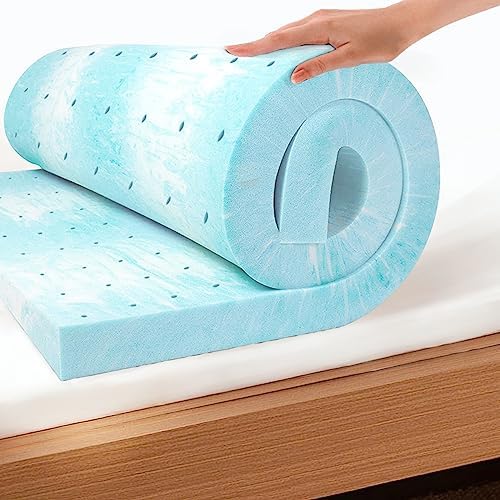 EGO Topper 3 Inch Queen Memory Foam Mattress Topper, Gel Foam Mattress Topper for Pressure Relief, Ventilated Design Bed Topper in a Box, CertiPUR-US Certified, 60"×80", Medium