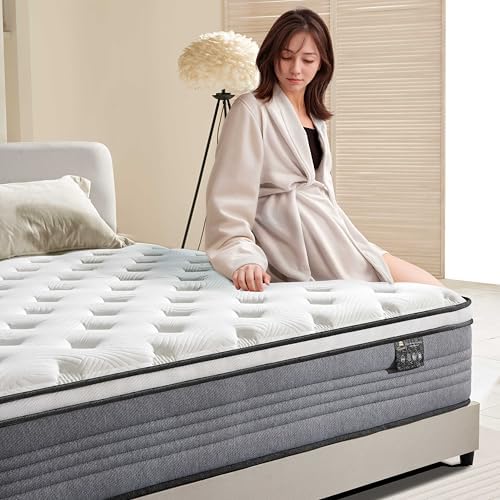 Full Mattress, 12 Inch Full Size Mattresses, 12 Inch Hybrid Pocketed Coil Mattress in a Box with Gel Memory Foam, Medium Firmness, Motion Isolation, CertiPUR-US.