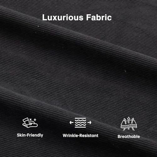 JAMFLY 3-Seat Convertible L-Shaped Sectional Sofa with Reversible Ottoman, Upholstered Fabric Couch for Small Living Rooms, Modern Modular Couch for Apartment, Studio & Loft, Black