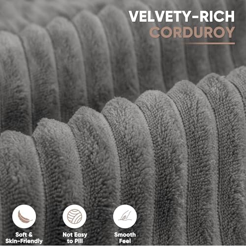 Homall 108" Modular Sectional Sofa, Boneless Couch with L-Shape Chaise, Cloud Couch with Deep Seat Upholstered, No Assembly Required for Living Room, Bedroom (Corduroy, Grey)