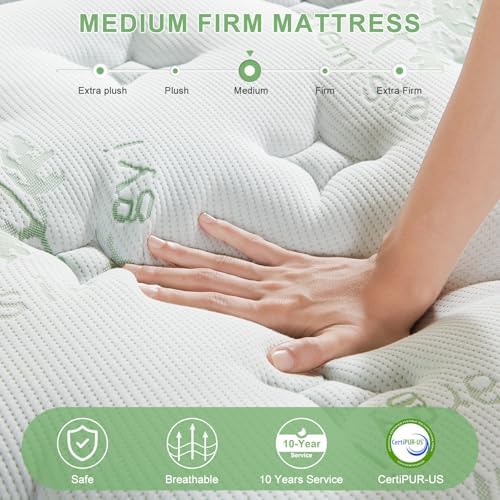 Full Mattress,10 Inch Full Size Mattresses in a Box,Memory Foam Hybrid Mattress,with Individual Pocket Spring - Pressure Relief, Motion Isolation, Cool Sleep