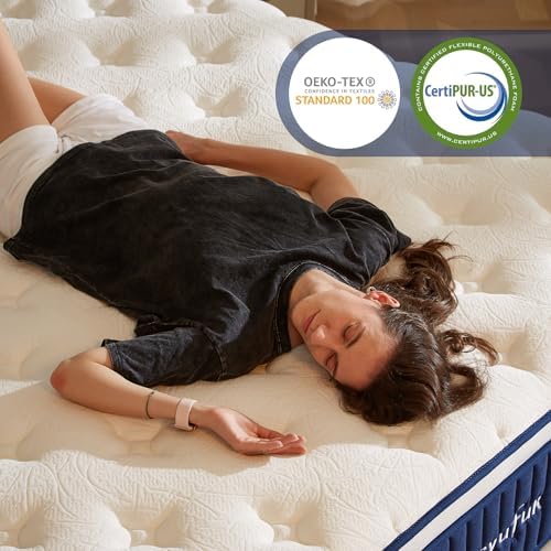 Twin Mattress,10 inch Twin Size Mattress,Hybrid mattresses,Single,Gel Memory Foam Individually Wrapped Pocket Coils Innerspring Pressure Relief,Soft,CertiPUR-US Certified,Fiberglass-Free,