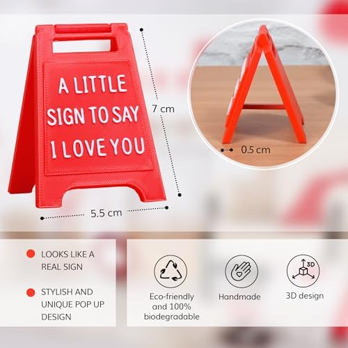 Mini Sign Valentine's Decoration Anniversary Present - Valentines Day Romantic I Love You Sign - Fun Boyfriend - Cute Birthday, Christmas, Wedding Gift for Girlfriend, Wife, Fiancee