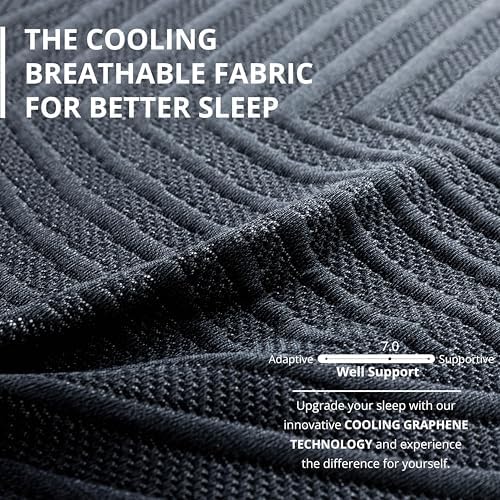 EGOHOME 14 Inch King Size Memory Foam Mattress for Back Pain, Cooling Copper Gel Bed in a Box, Foam Made in USA, CertiPUR-US Certified, Therapeutic Medium Firm, 76x80x14 Black