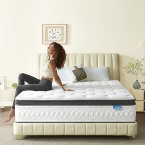 Full Size Mattress, 10 Inch Cooling Hybrid Full Mattress in a Box, Medium Firm with Gel Memory Foam & Pocket Coils, Motion Isolation, Pressure Relief, CertiPUR-US