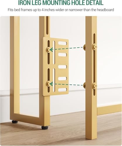 Headboard with 3-Tier Storage Shelves, Velvet Upholstered Head Board with 2 Outlets, USB Ports & LED Light, Soft Backrest for Queen Size Bed, White and Gold BH15203AV1