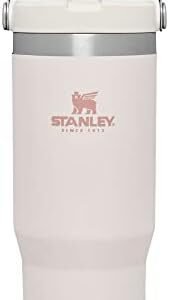 STANLEY IceFlow Flip Straw Tumbler with Handle 30 oz | Twist On Lid and Flip Up Straw | Leak Resistant Water Bottle | Insulated Stainless Steel |BPA-Free | Rose Quartz