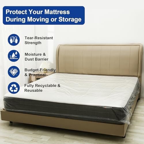 TopSoon Mattress Bag for Storage Mattress Disposal Bag King/Queen Size Clear
