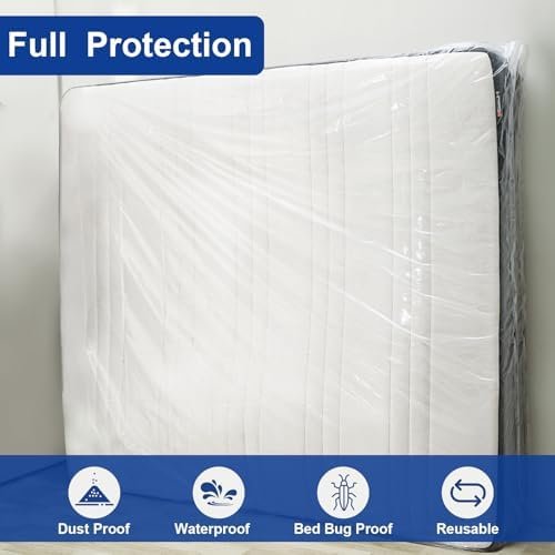 TopSoon Mattress Bag for Storage Mattress Disposal Bag King/Queen Size Clear
