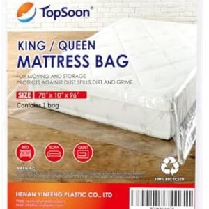 TopSoon Mattress Bag for Storage Mattress Disposal Bag King/Queen Size Clear