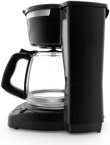 BLACK+DECKER 12-Cup Digital Coffee Maker, Programmable, Washable Basket Filter, Sneak-A-Cup, Auto Brew, Water Window, Keep Hot Plate, Black