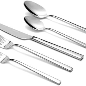 Essen Flatware Set for 8, 40-Piece 18/10 Stainless Steel Silverware Set, Modern Cutlery Set with Mirror Finish, Dishwasher Safe Kitchen Utensil Set, Mother’s Day Gift