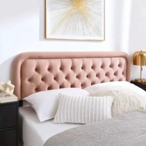 Tufted Upholstered Full Size Headboard only - Button Solid Wood HeadBoards with Adjustable Height - Modern Velvet Padded Bed Headboard - Easy Assembly - Nailhead, Pink | Cream soft luxe look, Soft gentle surface