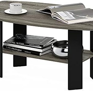 Furinno Simple Design Coffee Table, French Oak Grey/Black