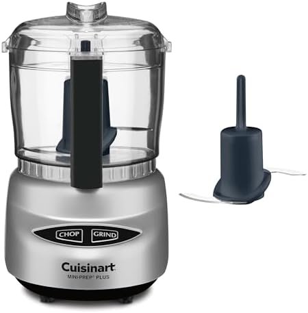Cuisinart Mini-Prep Plus Food Processor, 24-Ounce Mini Food Processor to Chop Herbs, Vegetables, and Hard Cheese, 24-Ounce Work Bowl, Reversible Stainless Steel Blade, DLC-2ABC, Brushed Chrome