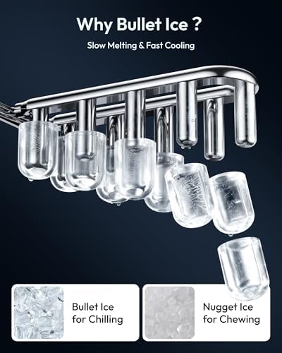 EUHOMY Countertop Ice Maker Machine with Handle, 26lbs in 24Hrs, 9 Ice Cubes Ready in 6 Mins, Auto-Cleaning Portable Ice Maker with Basket and Scoop, for Home/Kitchen/Camping/RV. (Black)