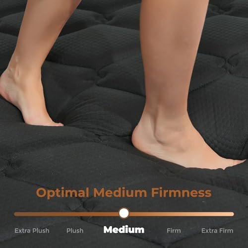 Queen Mattress, 12 Inch Hybrid Mattress in a Box, Memory Foam and Pocket Spring for Motion Isolation, Comfortable Medium Firm, Edge Support