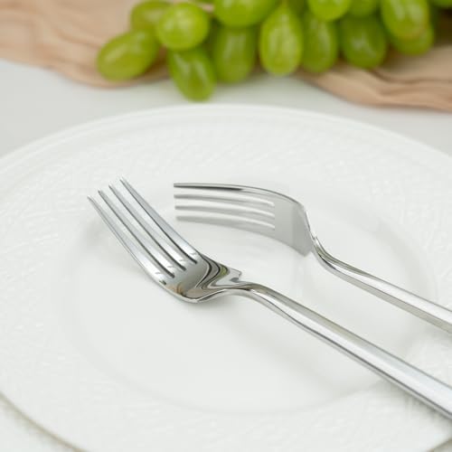 Alata Hexagon 40-Piece Forged Silverware Set Stainless Steel Flatware Set Cutlery Set,Service for 8,Mirror Finish,Dishwasher Safe