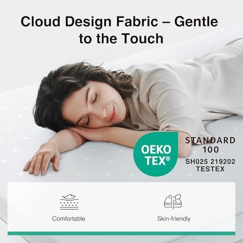 Novilla Foldable Mattress, Single Size Comfort Foam Trifold Mattress with Cloud Design Cover, 4 Inch Folding Mattress for Back Pain Relief, Suitable for Camping, RV Travel, 75"x25"x4"