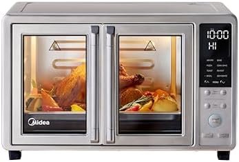 Midea Flexify Slim 8-in-1 French Door Toaster Oven Air Fryer Combo, Compact Countertop Oven with Infrared SpeedHeat, 25 Quart Capacity, Stainless Steel