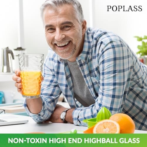 Biscayne 18-Piece Family Drinking Glasses Set - Drinking Glassware Set with Highball Cooler, DOF (Double Old Fashioned), and Juice Glasses - 6 Each