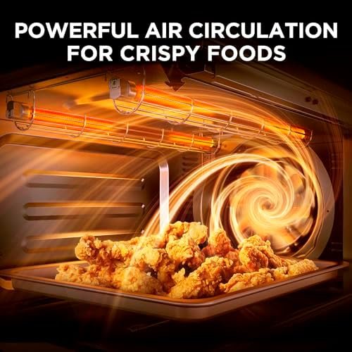 Midea Flexify Slim 8-in-1 French Door Toaster Oven Air Fryer Combo, Compact Countertop Oven with Infrared SpeedHeat, 25 Quart Capacity, Stainless Steel