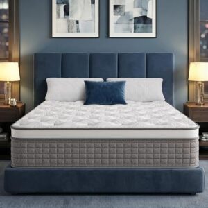 BedsPick Queen Size Mattress in A Box, 12 Inches Hybrid Mattress with Memory Foam & Individually Wrapped Pocket Springs for Support, CertiPUR-US Certified, Fiberglass-Free, Pressure Relief